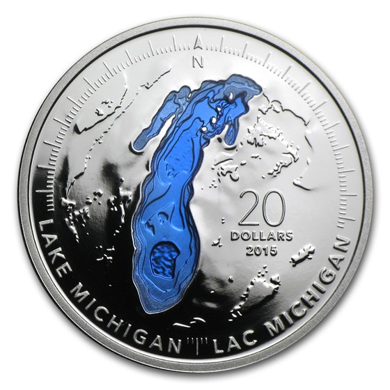 2015 Canada 1 oz Silver $20 The Great Lakes (Lake Michigan) 2015 Canada 1 oz Silver $20 The Great Lakes (Lake Michigan)
